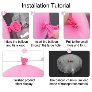 Detailed installation tutorial for 5m transparent balloon strip for party decoration