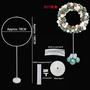 168cm Height balloon arch stand kit with 78cm diameter ring for party and wedding decor.