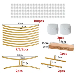 Golden metal round balloon arch stand frame components for wedding party decorations