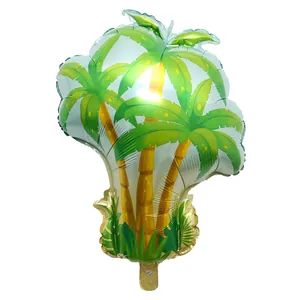 Large palm tree foil balloon for tropical Hawaii themed birthday party decorations