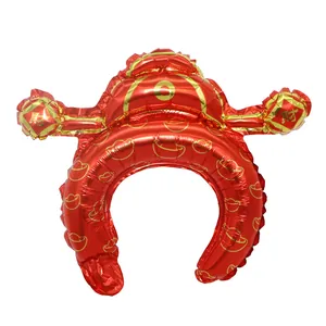 Festliches chinesisches Neujahrs-Gott-des-Reichtums-Haarband aus roter Folie mit Goldbarren