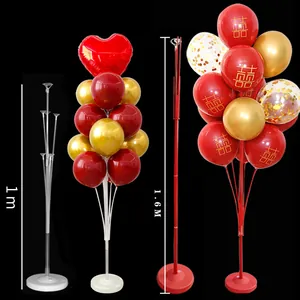 Plastic Balloon Stand Kit Transparent Table Balloon Float Arch Column Stand For Birthday Wedding Party Venue Decoration
