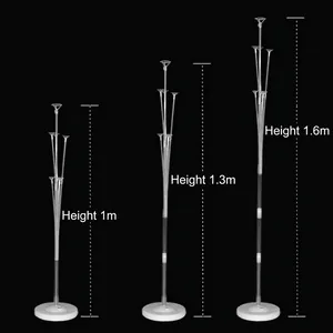 Transparent balloon pillar stands in 1m, 1.3m, and 1.6m heights