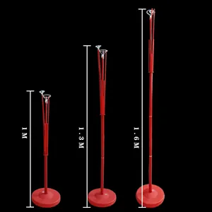 Professional set of three red balloon stands in 1m, 1.3m, and 1.6m heights for party
