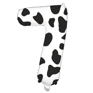 Grand ballon chiffre 7 motif vache 40 pouces pour décoration de fête d'anniversaire