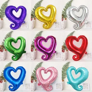 18-inch heart-shaped hook foil balloons in multiple colors for wedding decor