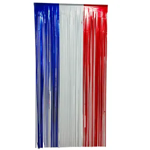 Tenda a frange in lamina blu bianca e rossa per decorazioni per feste