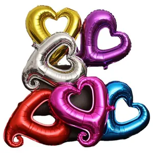 18-inch colorful heart-shaped hook aluminum foil balloons for wedding party decor
