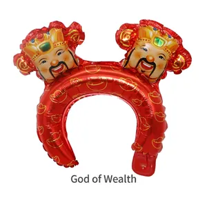 Festlicher roter aufblasbarer Folien-Stirnband-Ballon mit Gott des Reichtums Design