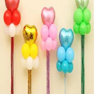 Close-up of colorful one meter balloon tassels for party and wedding decorations in various shades