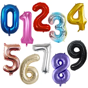 Lot de ballons chiffre en aluminium 32 pouces 0-9 pour décorations d'anniversaire
