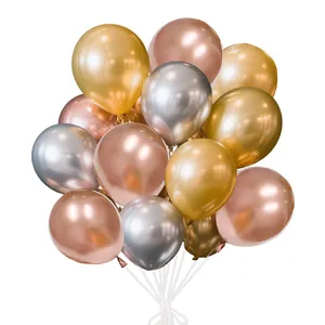 Hochwertige Metallic-Luftballons in Gold Silber und Roségold für Partydekorationen