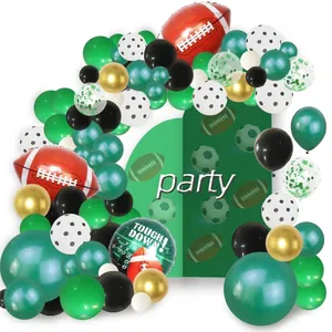 Fußball Rugby Ballonbogen Set Grün Schwarz Gold Latex Folie Ballon Girlande Sport Thema Geburtstag Party Deko Für Fans
