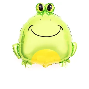 Large green frog aluminum foil balloon for insect themed birthday party decorations