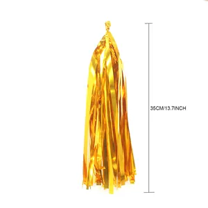 Gold metallic foil tassel garland 35cm for birthday wedding party room decoration