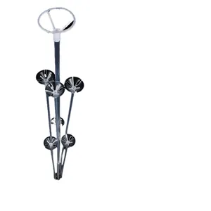 Clear plastic balloon stand holder for party table decorations with multiple stems.