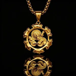 Collana con Ciondolo a Ingranaggi Steampunk Acciaio Inossidabile Punk Hip Hop Gioielli Meccanici Vintage da Uomo