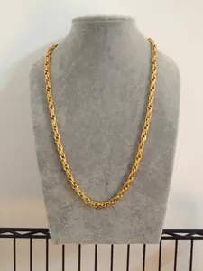 Collier Chaîne Torsadée Hip Hop en Acier Titane Plaqué Or Bijoux de Mode pour Hommes Garçons