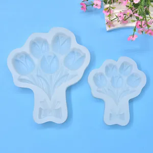 Deux tailles de moules en silicone bouquet de tulipes pour la pâtisserie fine