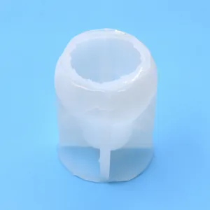 Detailed view of translucent silicone mold for DIY Halloween pumpkin ghost candle making