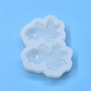 Intricate double goldfish silicone mold for DIY fondant cake decorating and resin crafts