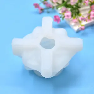 Close-up view of 3D rose flower candle silicone mold for DIY crafts