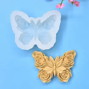 Stampo in silicone 3D farfalla rosa per candele aromaterapiche e saponi fatti a mano