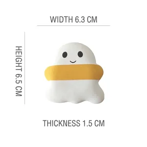 Detailed size specifications for the cute ghost-shaped marshmallow makeup air puff tool