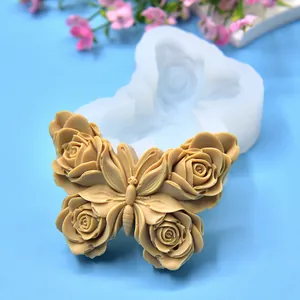 Stampo in silicone farfalla rosa per candele profumate fai da te e saponi fatti a mano