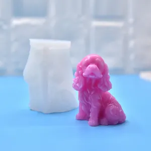 Moule en silicone chiot pour fabrication de bougies DIY, plâtre et résine époxy