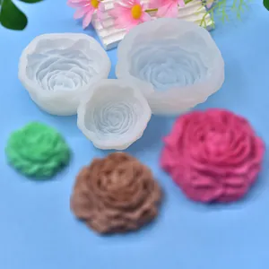 Stampo in Silicone Peonia Realistico Stampo per Fondente Peonia per Sapone Fatto a Mano Candela Aromaterapia Fai da Te Strumenti per la Cottura