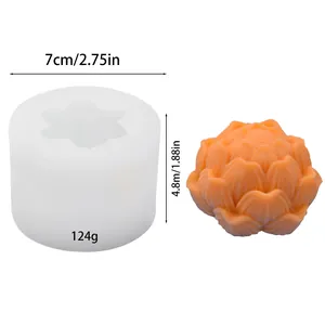 Abmessungen der Silikonform für Lotuskerzen: 7 cm Durchmesser und 124 g Gewicht