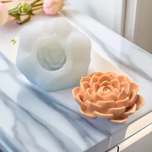 3D Blume Silikonform für DIY Aromatherapie Kerze Gips Seife Herstellung Lotus Sukkulenten Form Handgemachte Harz Handwerk Kunst