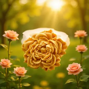 Detailweergave van een siliconen mal voor rozenkaarsen met een prachtige honingkleurige bloem.