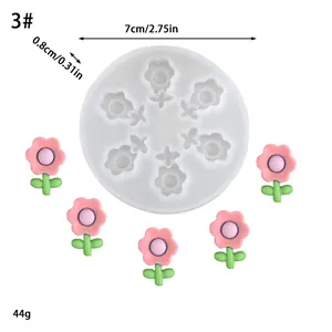 Detailed view of DIY flower silicone mold with 2.75 inch diameter measurements for cake