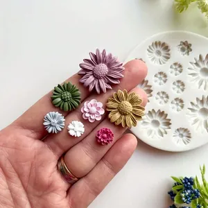 DIY Daisy Rose Flower Silicone Mold For Resin Epoxy Cake Decoration Handmade Soap Clay Craft Tool White Silicone Baking Mold