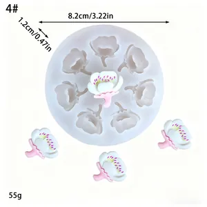 Vista detallada del molde silicona flor para decoración pasteles, 8,2 cm y 1,2 cm grosor