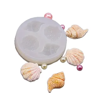 4-in-1 Silikonform mit Muscheln und Schnecken für DIY-Harzschmuck und Bastelarbeiten