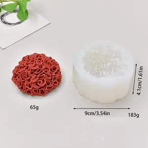 Detailed view of a marigold flower silicone mold with dimensions 9cm and weights 183g.