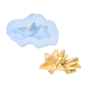 3D lily flower silicone mold for DIY candles and plaster aromatherapy decorations