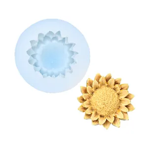 Sunflower silicone mold for DIY handmade candles, soaps, and plaster diffuser stones