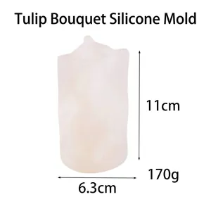 Tulip Bouquet Silicone Mold For Candle Making DIY Fondant Cake Mold Soap Making Resin Craft Flower 3D Baking Tool