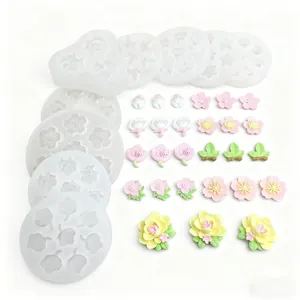 Juego de moldes de silicona florales para decoración de pasteles y artesanía de barro