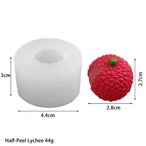 Lychee-Silikonform für DIY-Duftkerzen, Gips und Mousse-Kuchen zum Backen geeignet