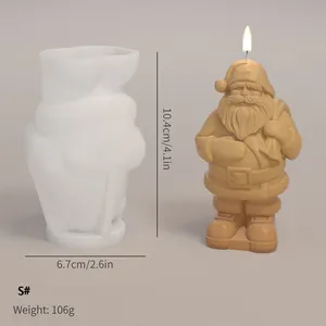 Detailed Santa Claus silicone mold measurements for DIY candle and soap making.