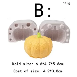 Vista dettagliata dello stampo in silicone a zucca con peso e dimensioni esatte