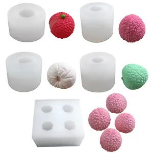 Realistische Silikonform für Litschifrüchte für DIY-Kerzen und Mousse-Kuchen.