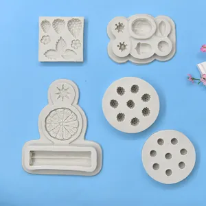 Realistische Simulation Frucht Gewürz Silikonform Erdbeerblatt Kiefernzapfen Zitrone Sternanis Zimt Himbeere Blaubeere Backform DIY Fondant Kerze Werkzeug