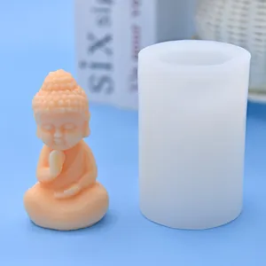 3D Boeddha Vorm Siliconen Vorm Duurzaam Antiaanbak DIY Bakgereedschap Voor Taart Mousse Chocolade Zeep Kaars Zen Home Decor