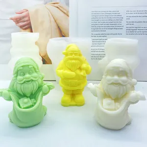Christmas Santa Claus silicone molds for DIY candle making and soaps in various colors